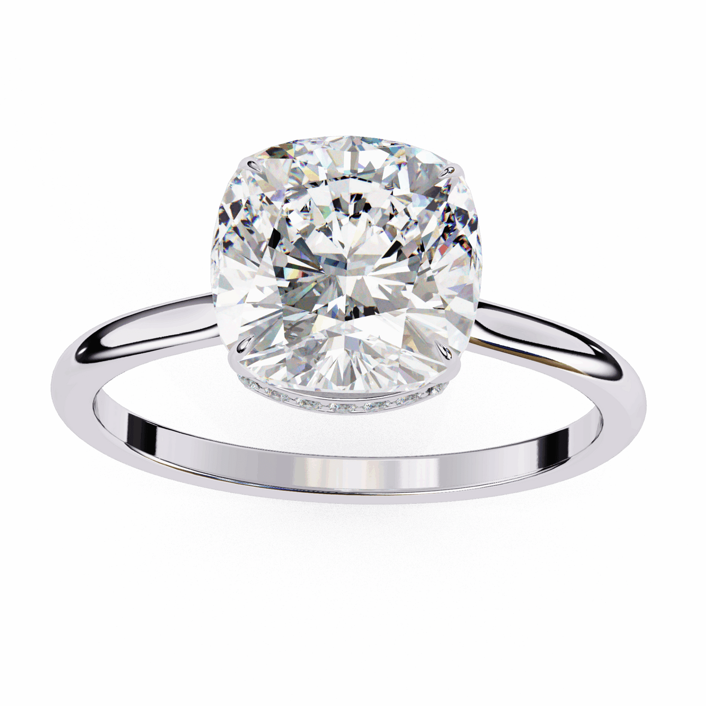 2.75 Carat Cushion Promise Solitaire Wedding Ring in Moissanite | House of Estara