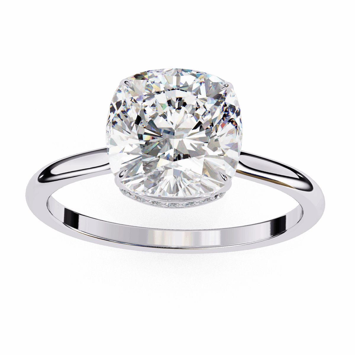 2.75 Carat Cushion Promise Solitaire Wedding Ring in Moissanite | House of Estara