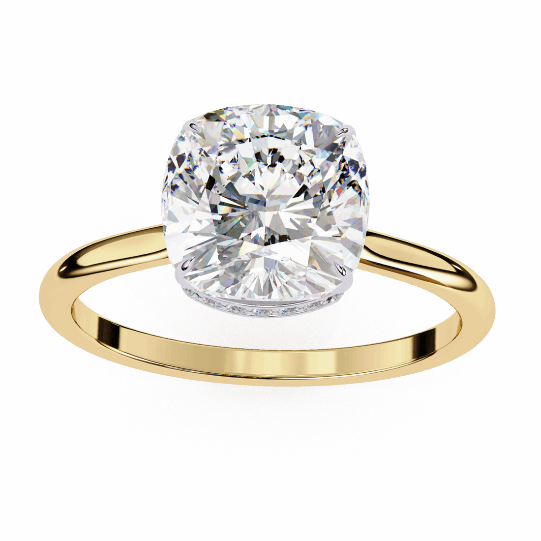 2.75 Carat Cushion Promise Solitaire Wedding Ring in Moissanite | House of Estara