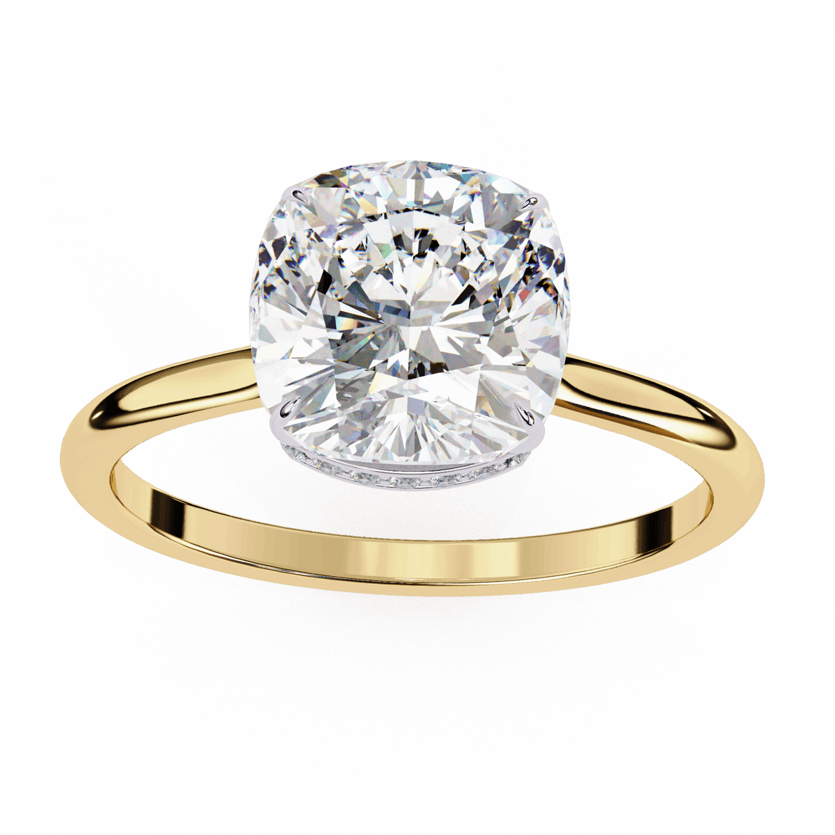 2.75 Carat Cushion Promise Solitaire Wedding Ring in Moissanite | House of Estara