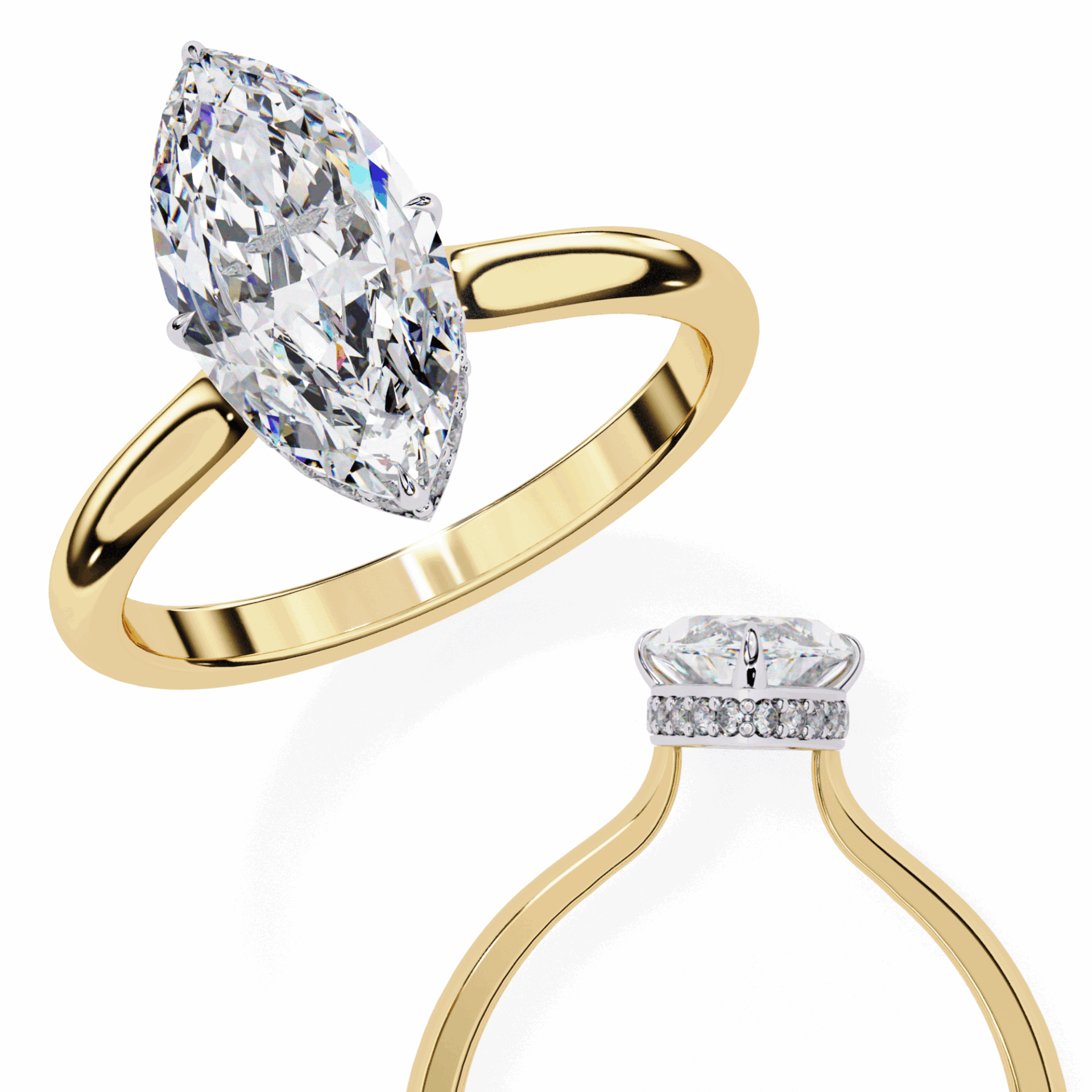 1.5 Carat Marquise Promise Solitaire Wedding Ring in Moissanite | House of Estara