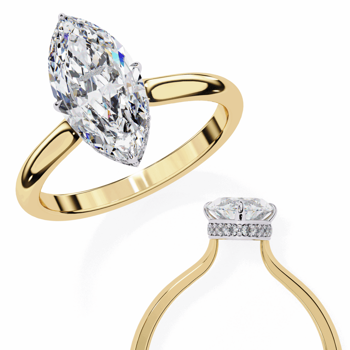 1.5 Carat Marquise Promise Solitaire Wedding Ring in Moissanite | House of Estara