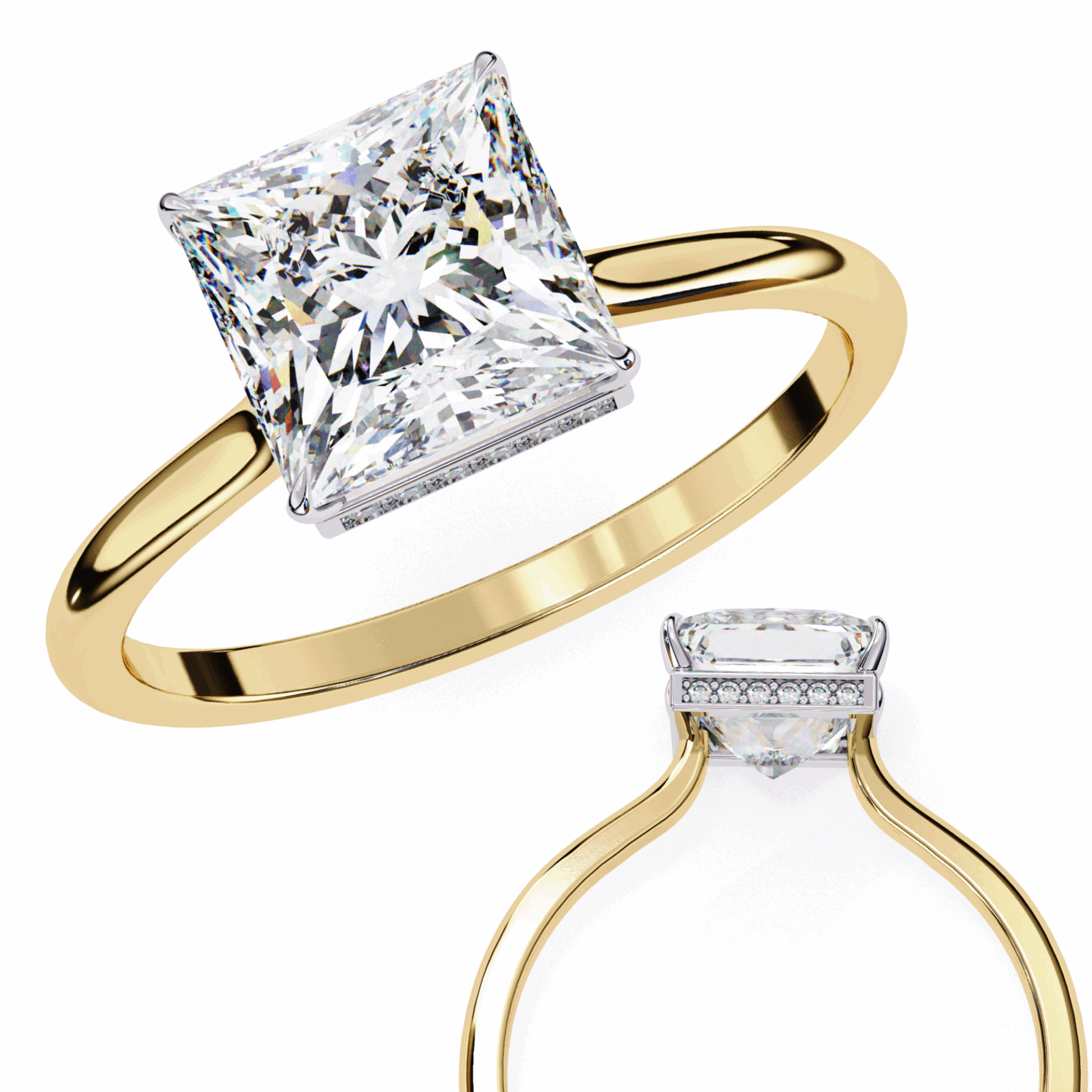 2.25 Carat Princess Promise Solitaire Wedding Ring in Moissanite | House of Estara