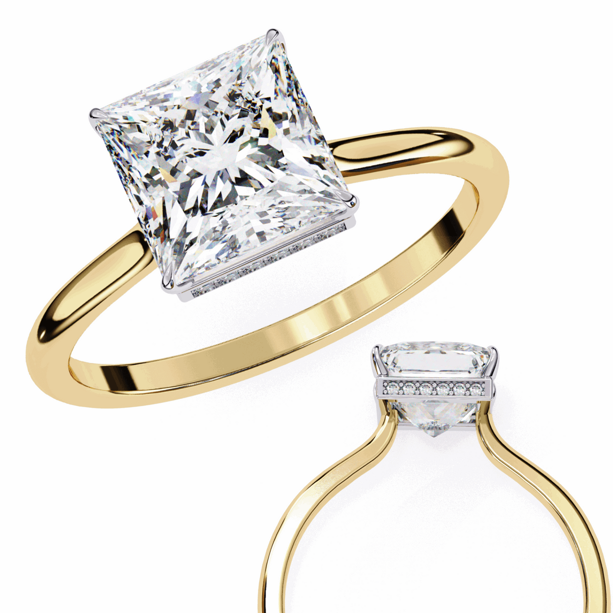 2.25 Carat Princess Promise Solitaire Wedding Ring in Moissanite | House of Estara