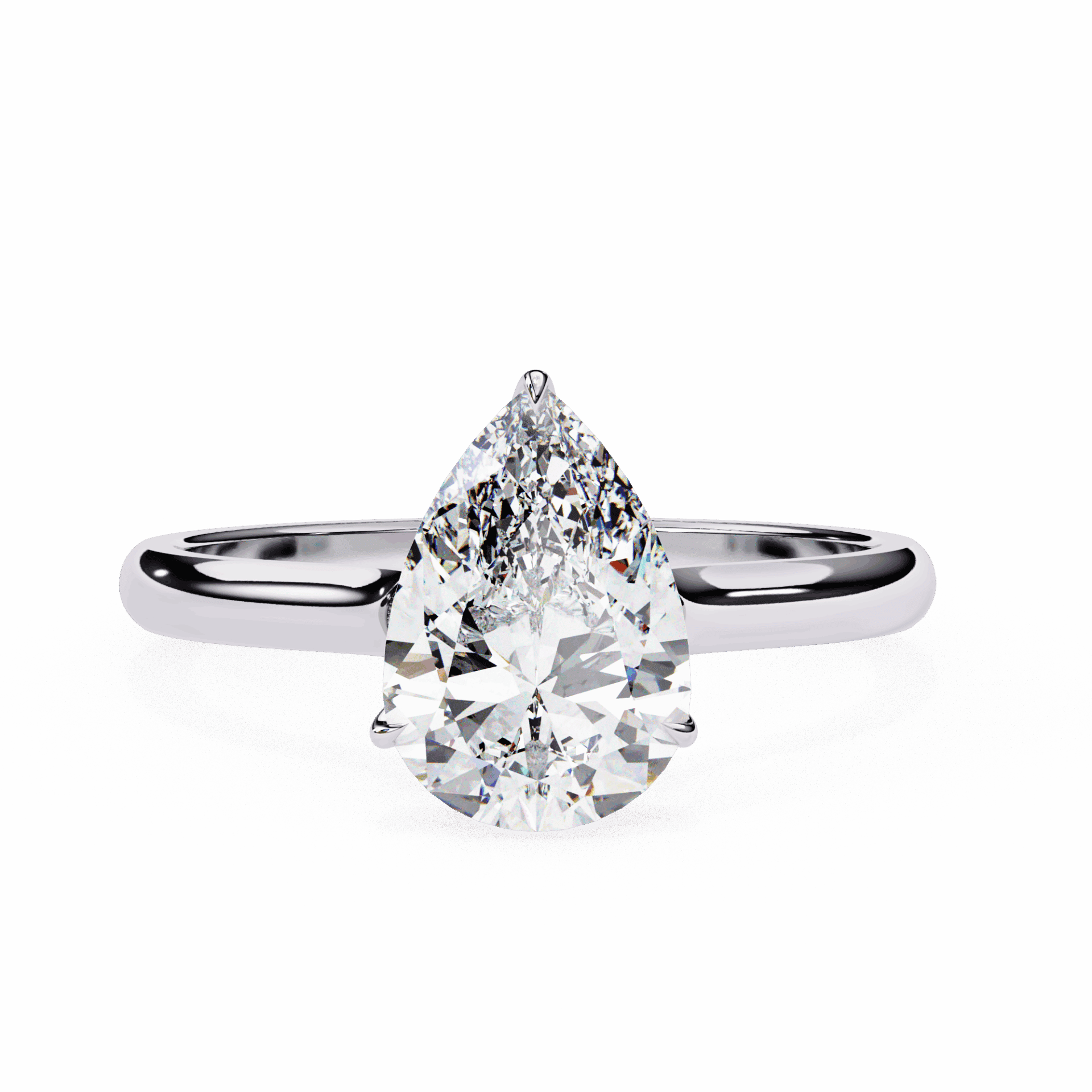 1.75 Carat Pear Promise Solitaire Wedding Ring in Moissanite | House of Estara