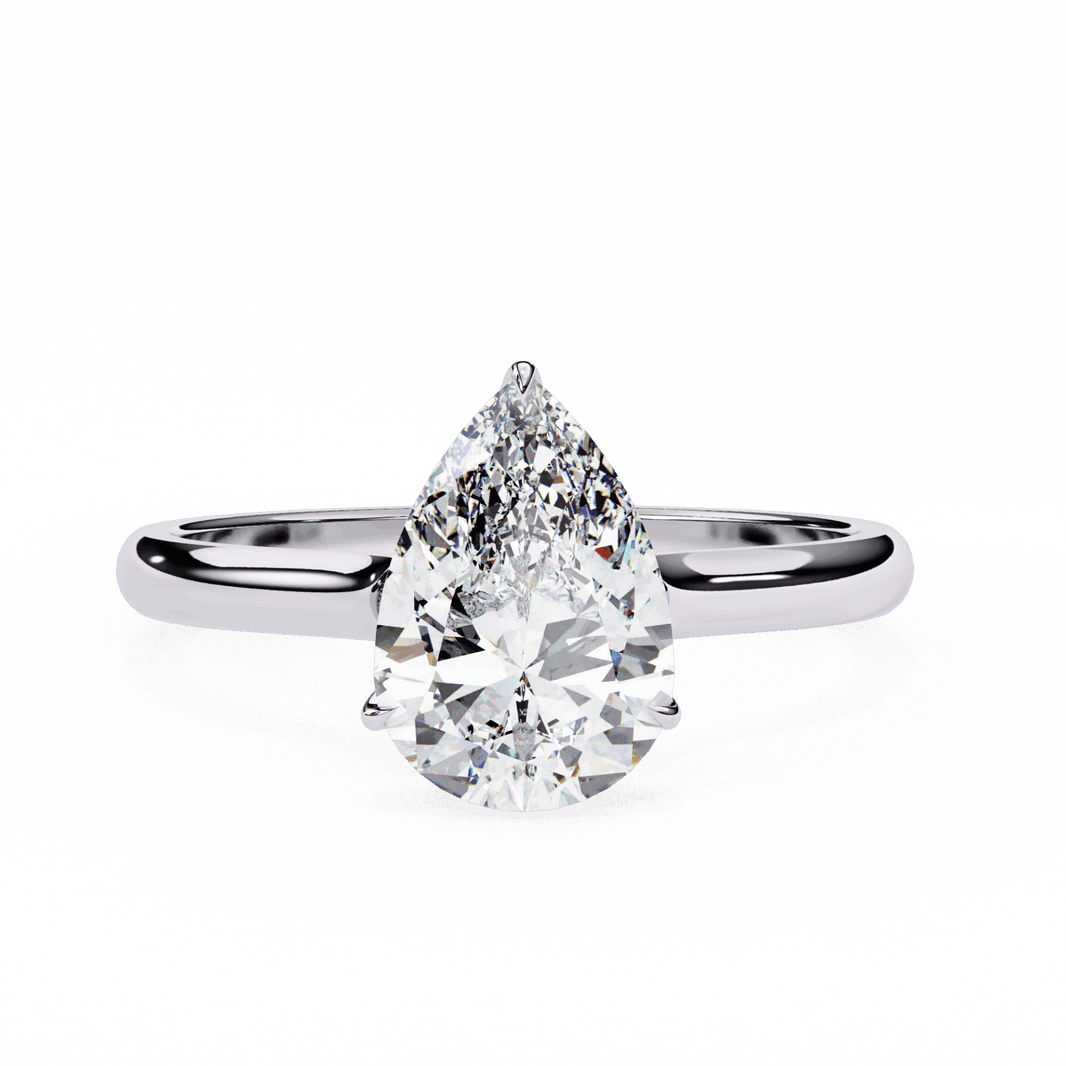 1.75 Carat Pear Promise Solitaire Wedding Ring in Moissanite | House of Estara