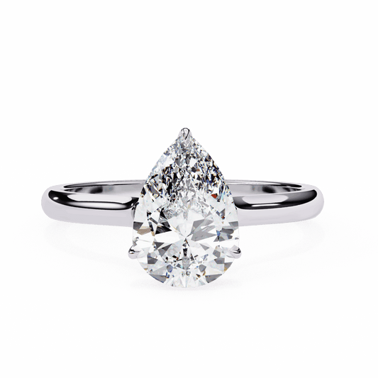 1.75 Carat Pear Promise Solitaire Wedding Ring in Moissanite | House of Estara