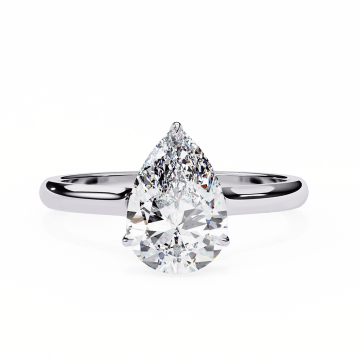 1.75 Carat Pear Promise Solitaire Wedding Ring in Moissanite | House of Estara