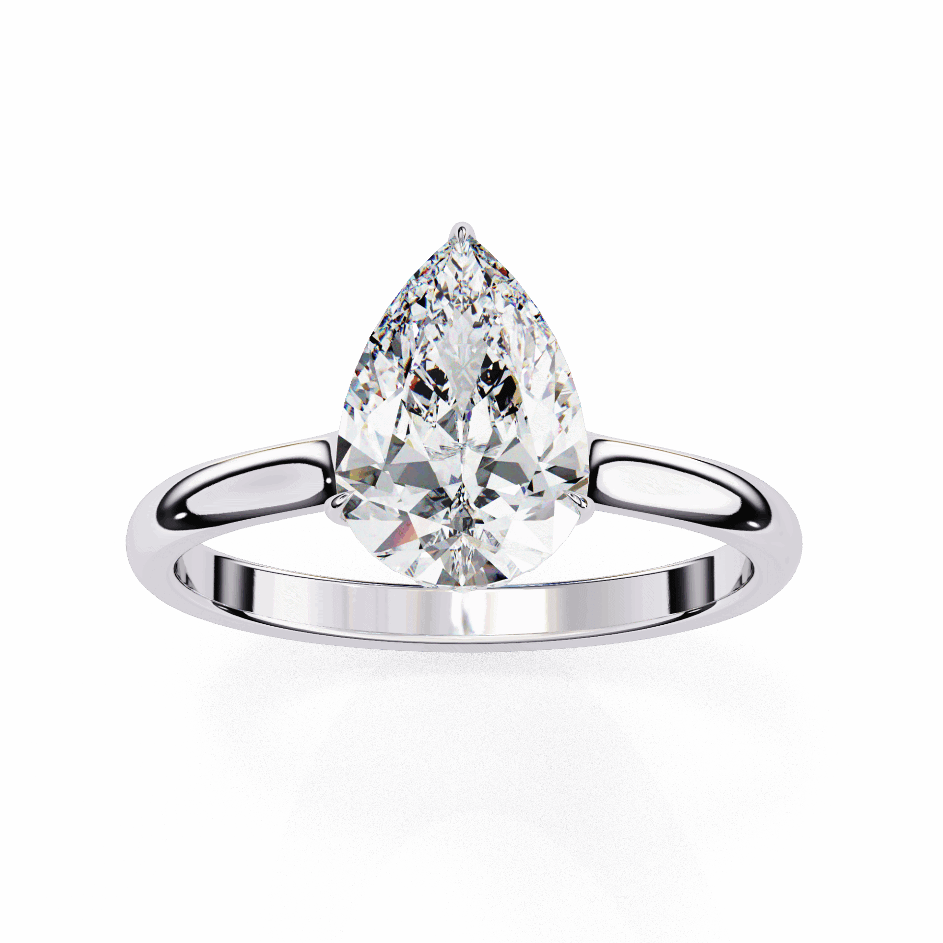1.75 Carat Pear Promise Solitaire Wedding Ring in Moissanite | House of Estara