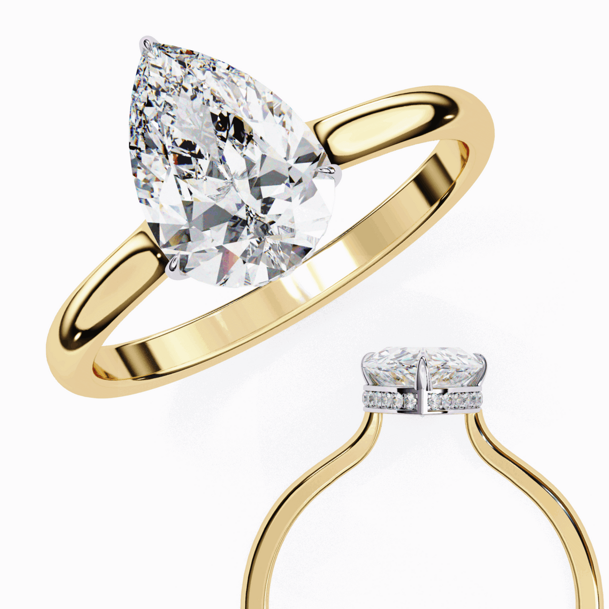 1.75 Carat Pear Promise Solitaire Wedding Ring in Moissanite | House of Estara