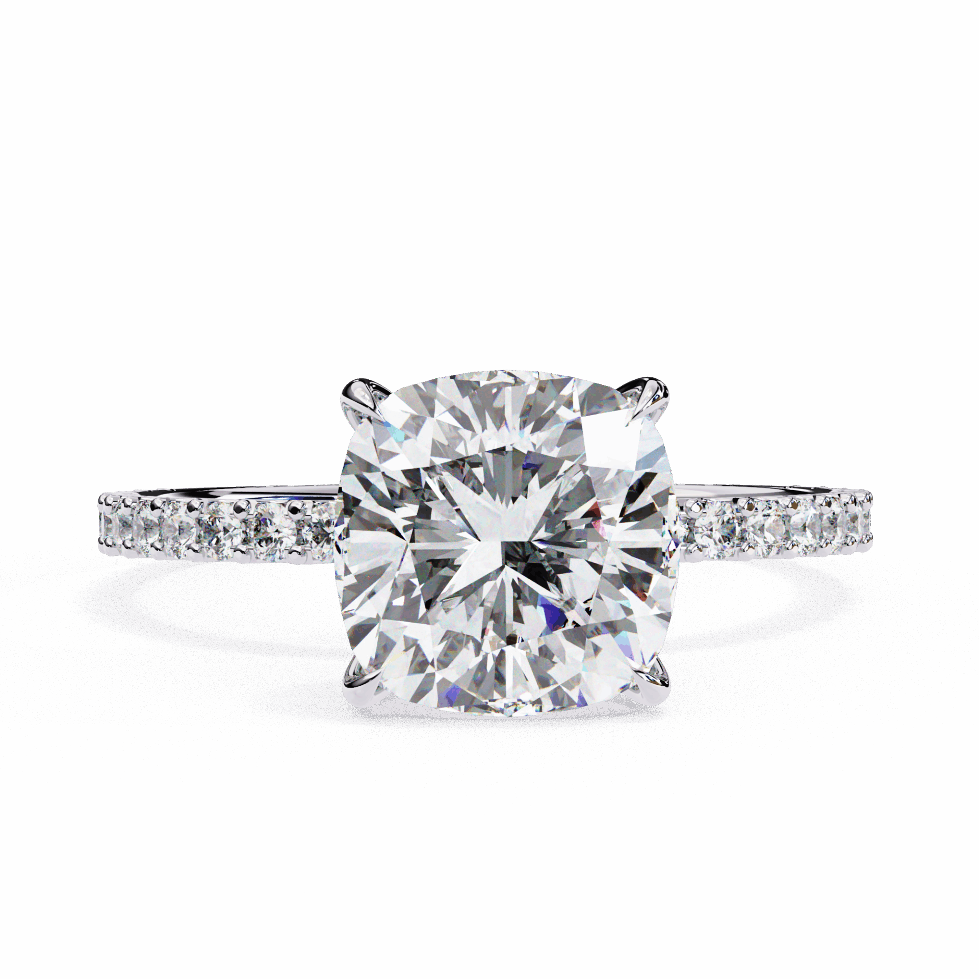 3 Carat Cushion Modern Classic Solitaire Ring in Moissanite | House of Estara
