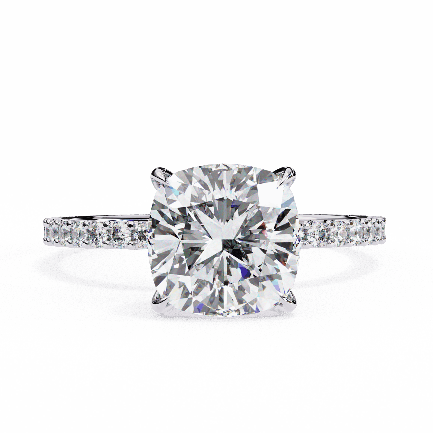 3 Carat Cushion Modern Classic Solitaire Ring in Moissanite | House of Estara