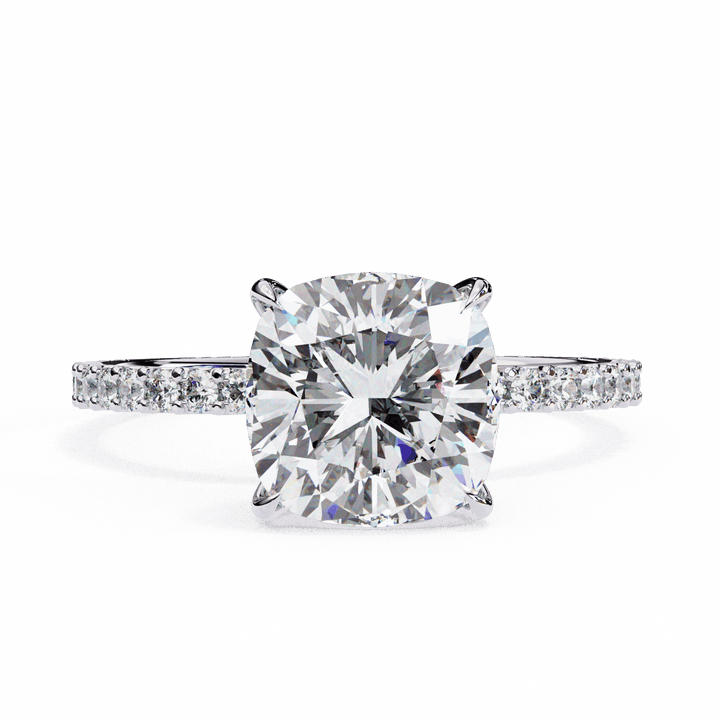 3 Carat Cushion Modern Classic Solitaire Ring in Moissanite | House of Estara