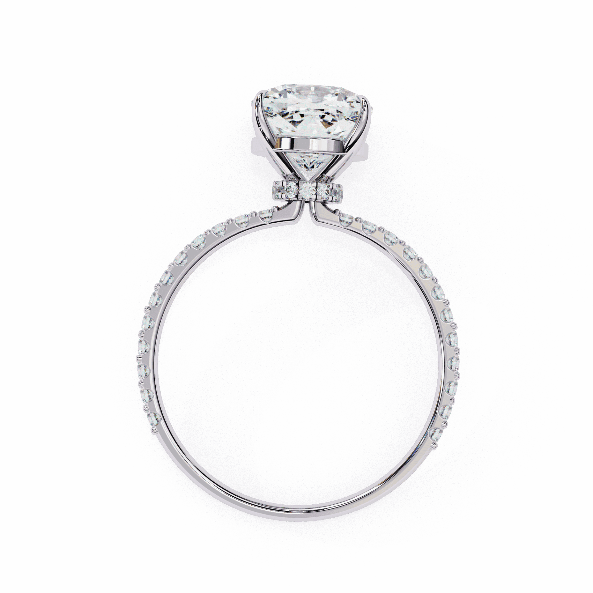 3 Carat Cushion Modern Classic Solitaire Ring in Moissanite | House of Estara