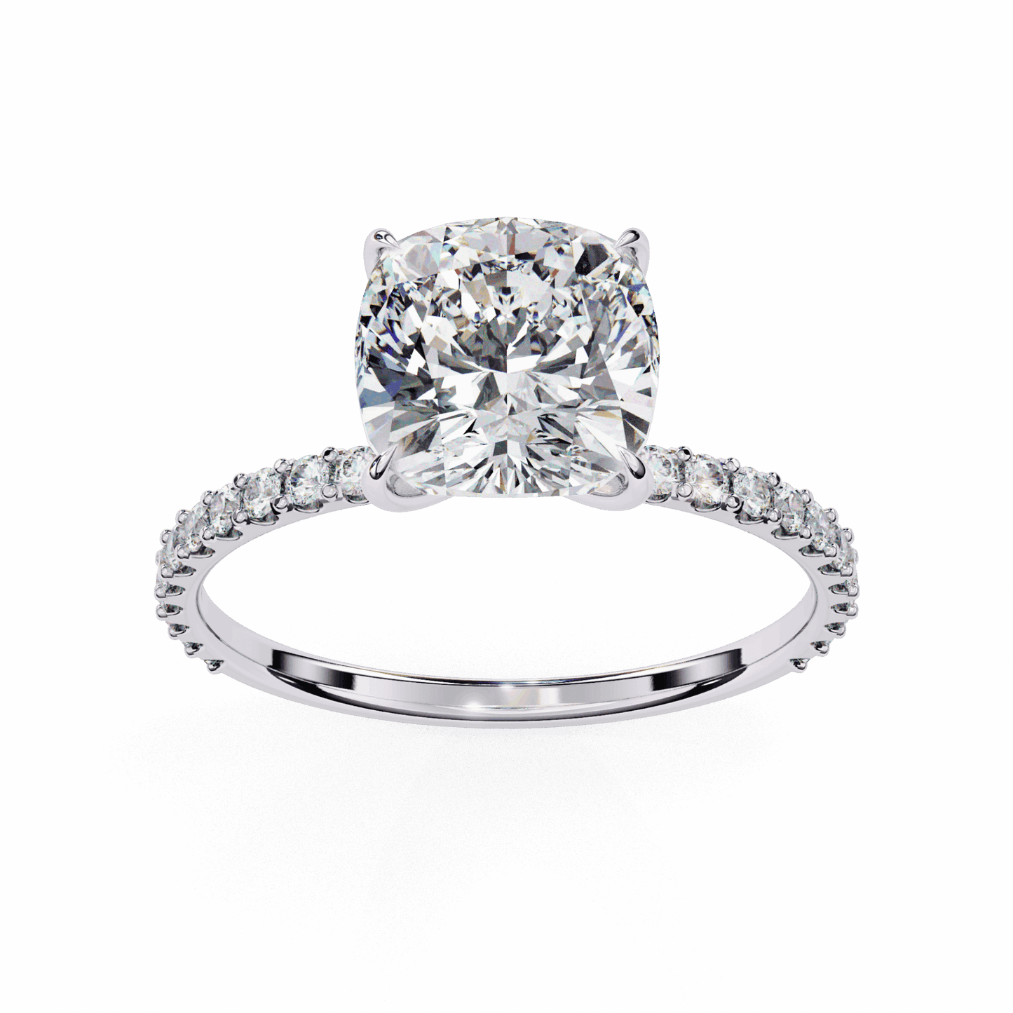 3 Carat Cushion Modern Classic Solitaire Ring in Moissanite | House of Estara