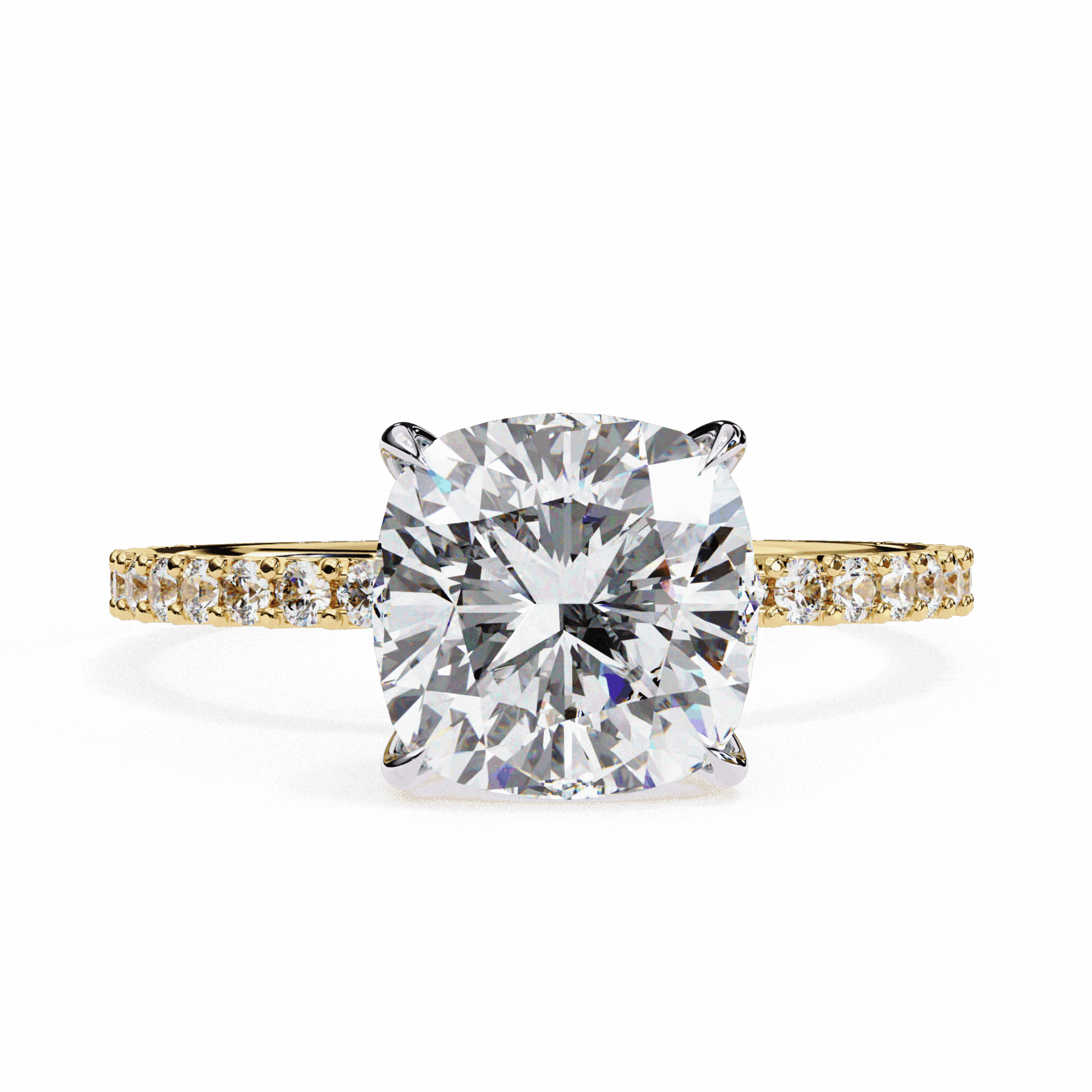 3 Carat Cushion Modern Classic Solitaire Ring in Moissanite | House of Estara