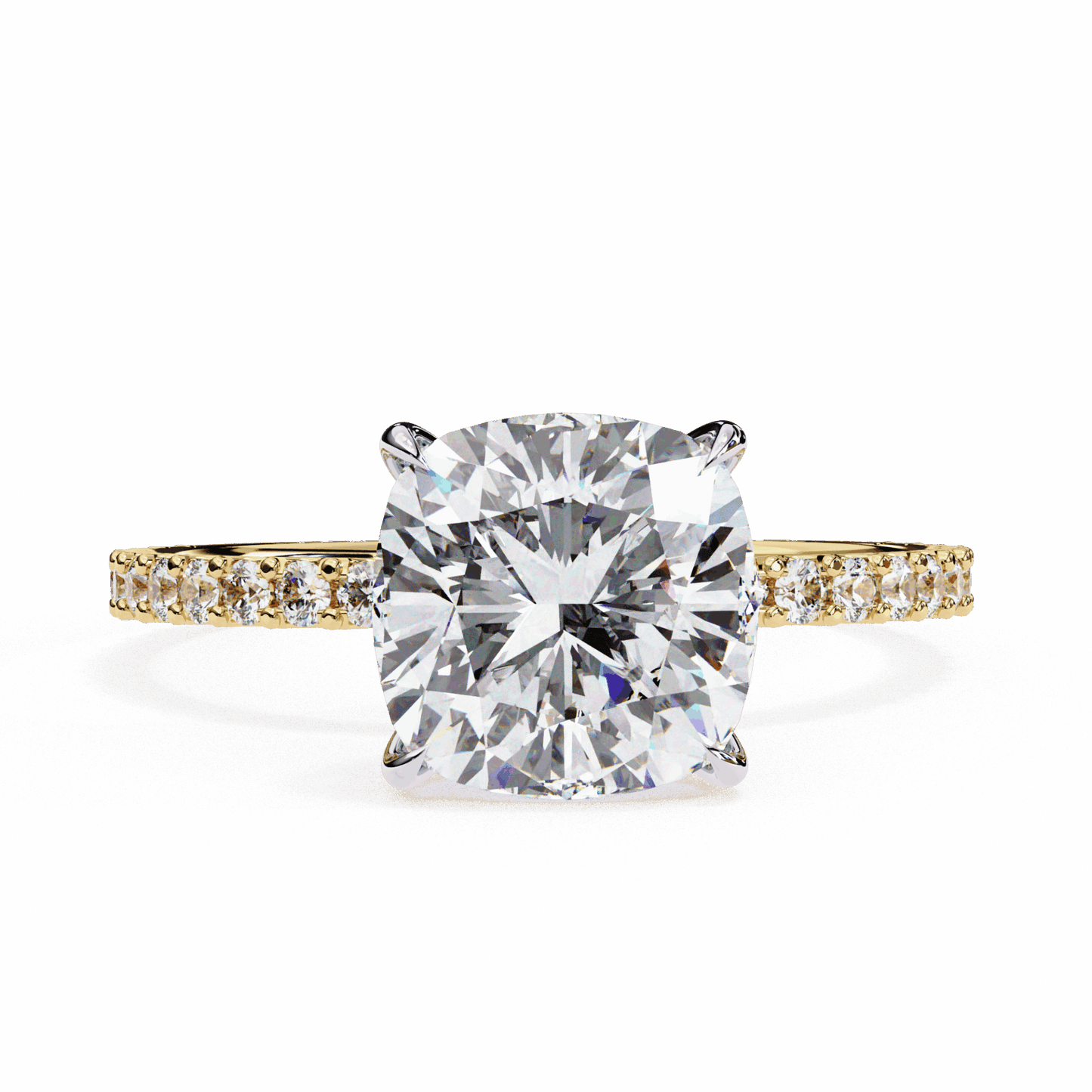 3 Carat Cushion Modern Classic Solitaire Ring in Moissanite | House of Estara