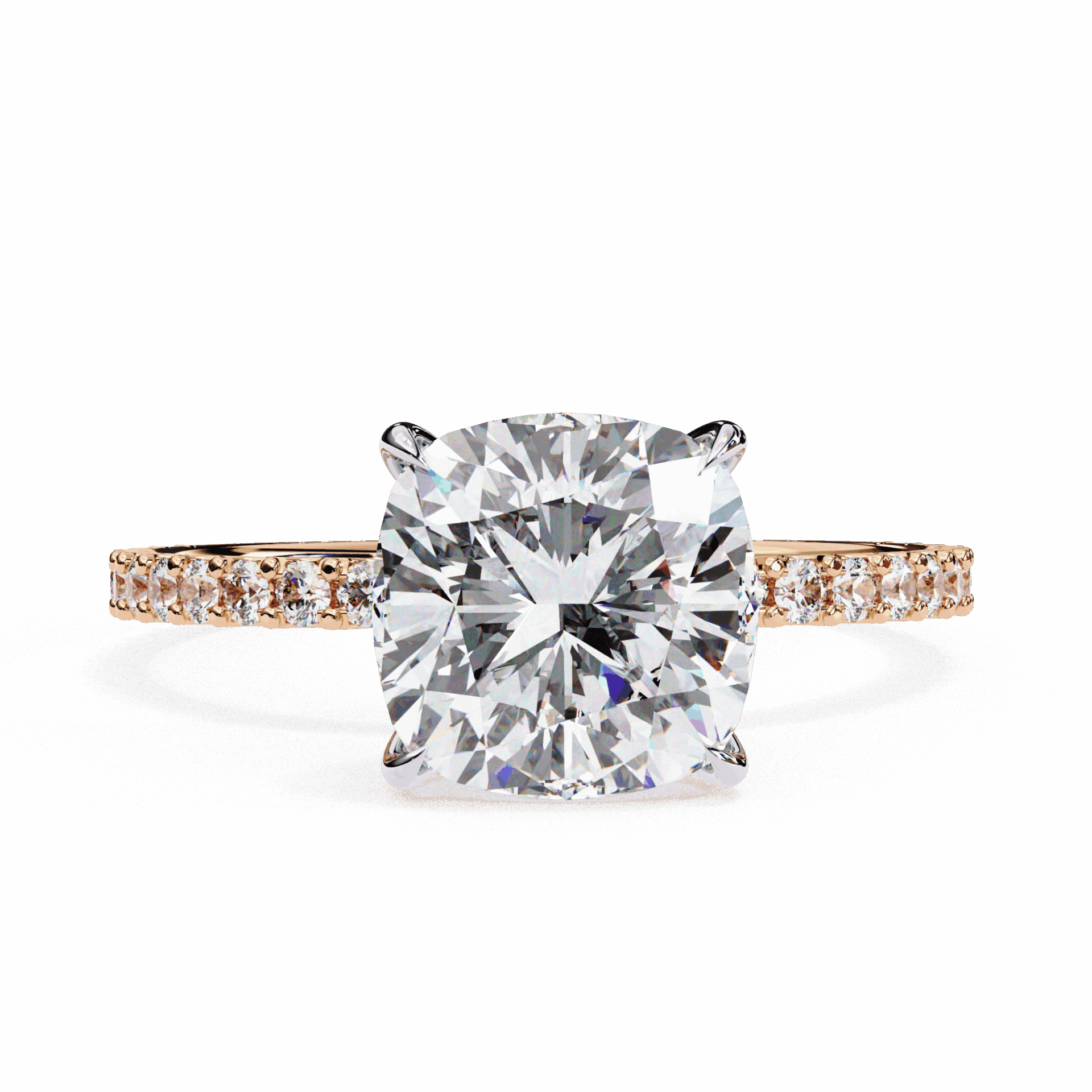 3 Carat Cushion Modern Classic Solitaire Ring in Moissanite | House of Estara