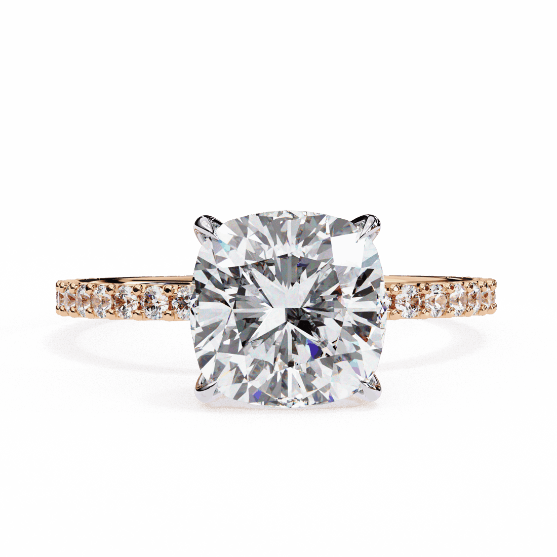 3 Carat Cushion Modern Classic Solitaire Ring in Moissanite | House of Estara