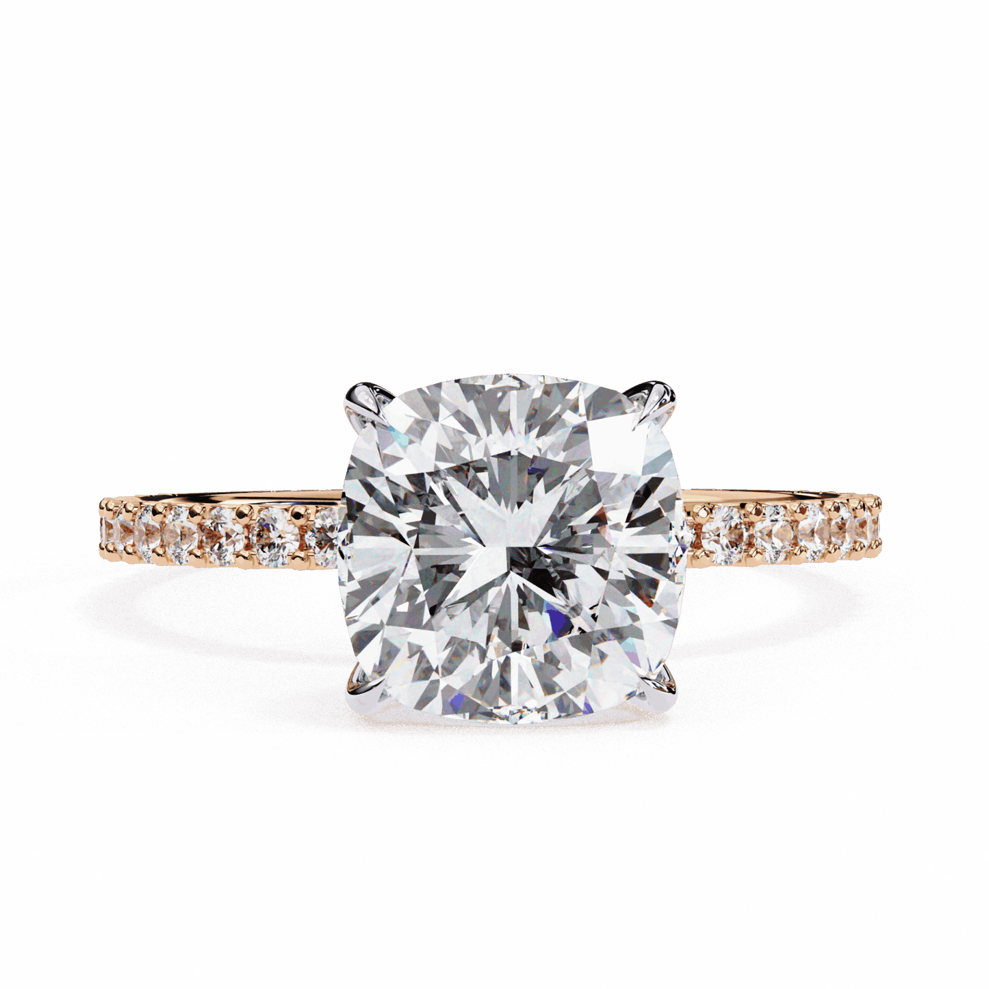 3 Carat Cushion Modern Classic Solitaire Ring in Moissanite | House of Estara