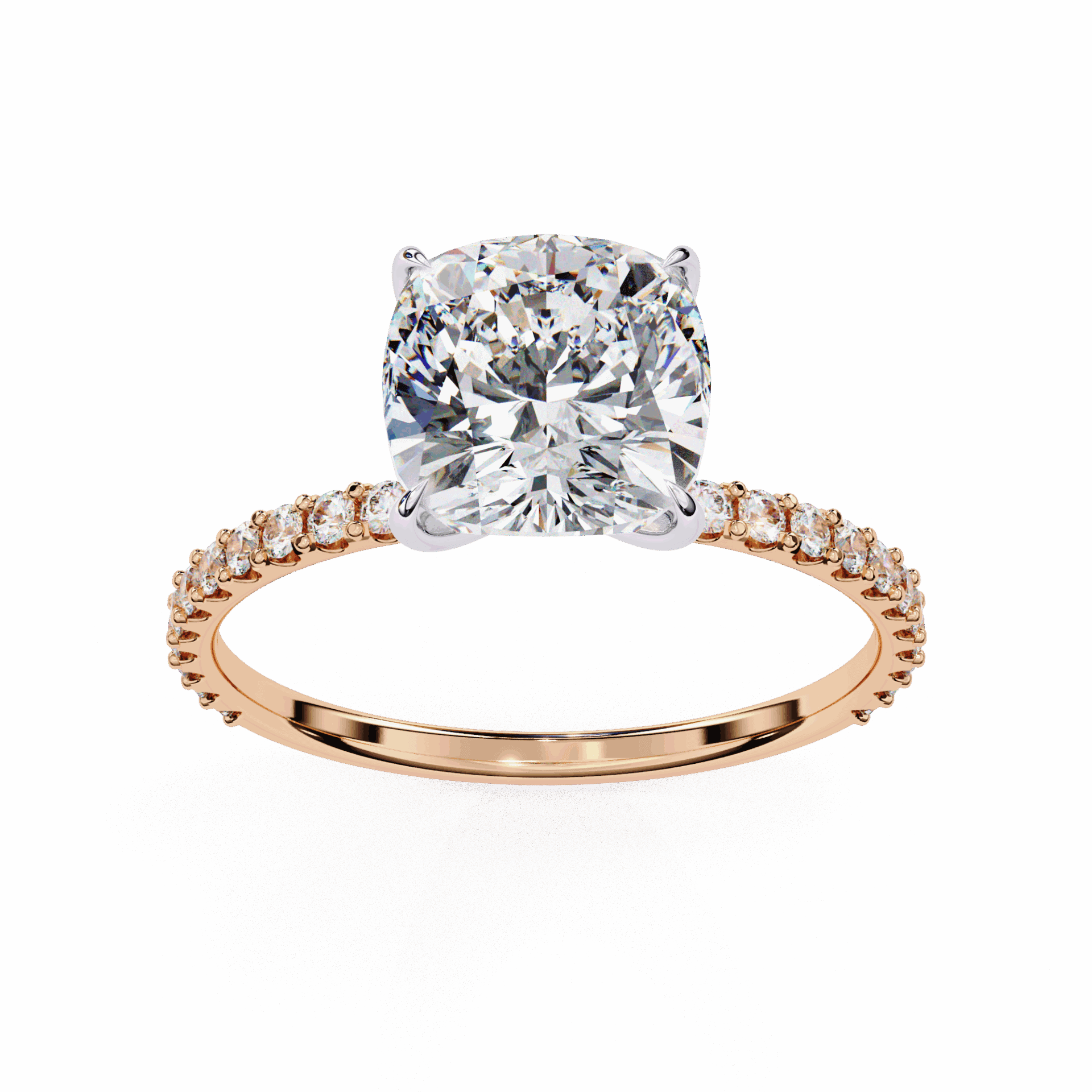 3 Carat Cushion Modern Classic Solitaire Ring in Moissanite | House of Estara