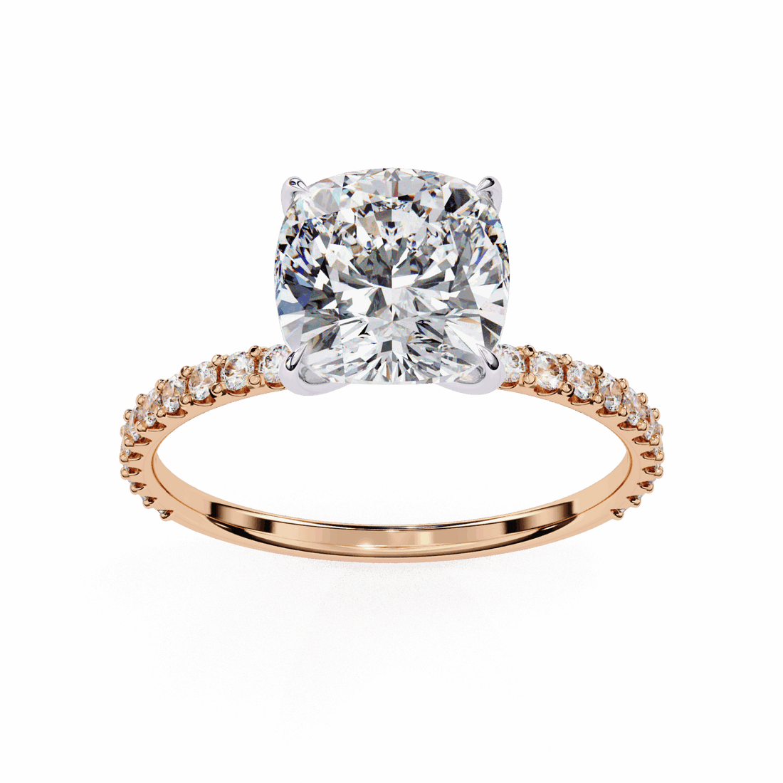 3 Carat Cushion Modern Classic Solitaire Ring in Moissanite | House of Estara