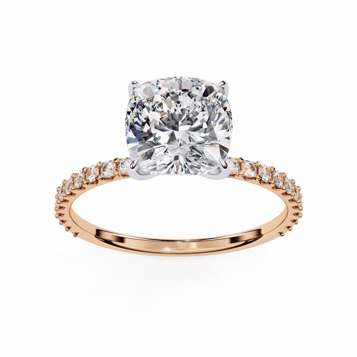 3 Carat Cushion Modern Classic Solitaire Ring in Moissanite | House of Estara
