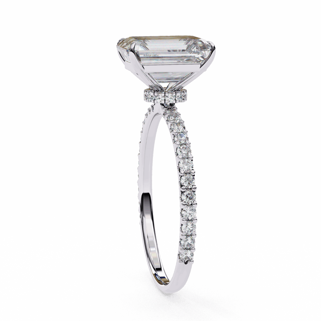 3.25 Carat Radiant Modern Classic Solitaire Ring in Moissanite | House of Estara
