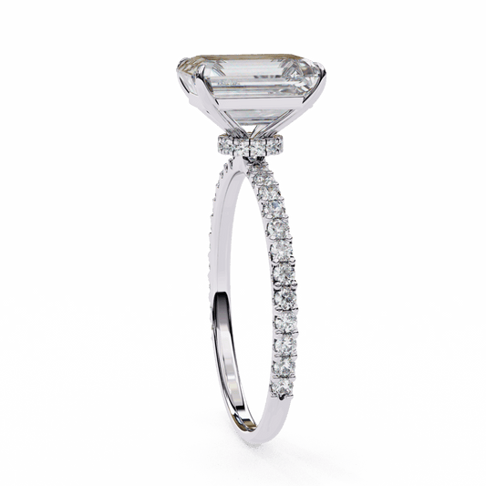 3.25 Carat Radiant Modern Classic Solitaire Ring in Moissanite | House of Estara