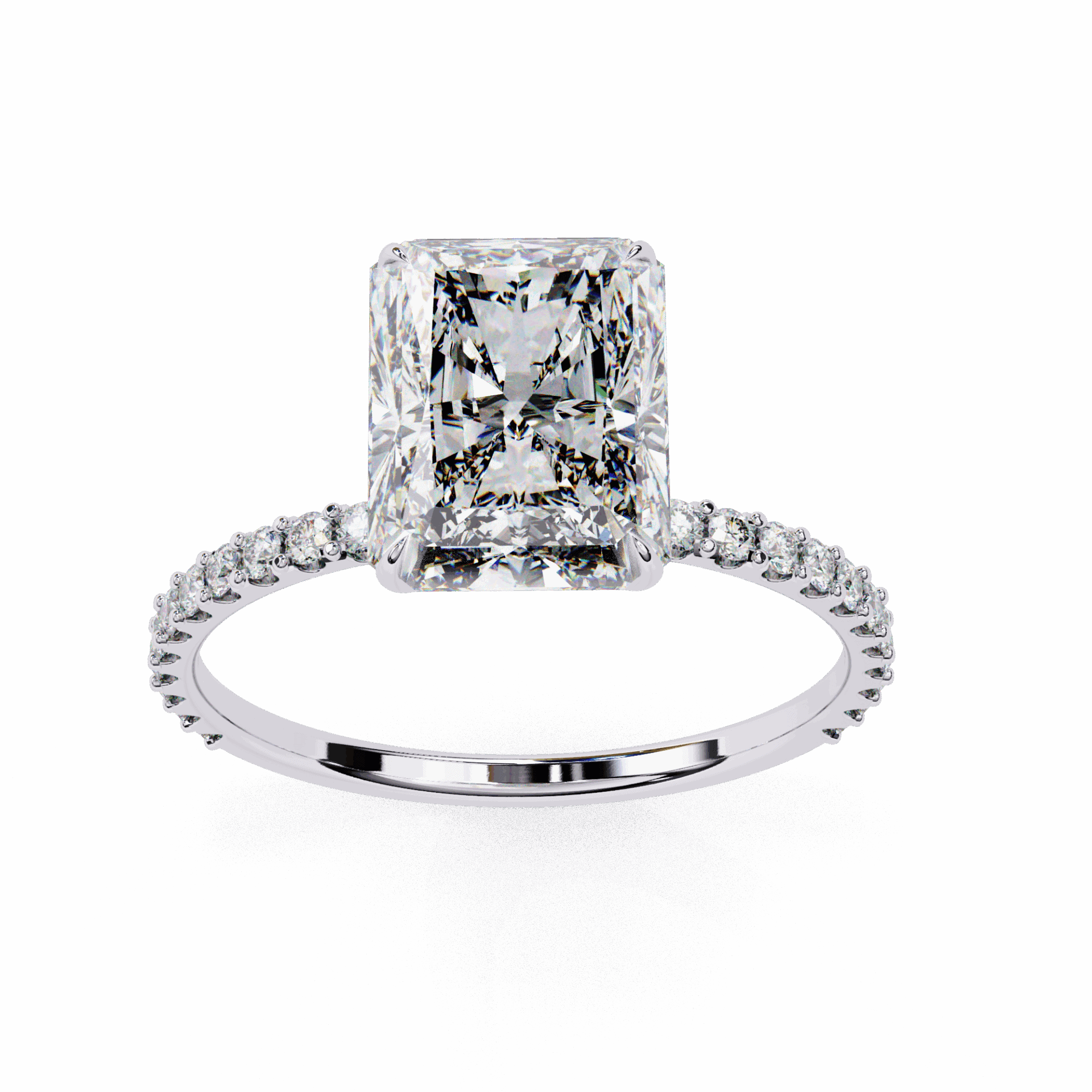 3.25 Carat Radiant Modern Classic Solitaire Ring in Moissanite | House of Estara