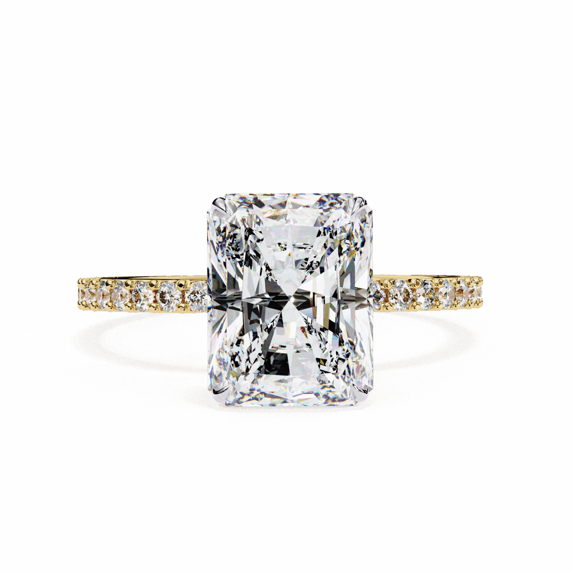 3.25 Carat Radiant Modern Classic Solitaire Ring in Moissanite | House of Estara