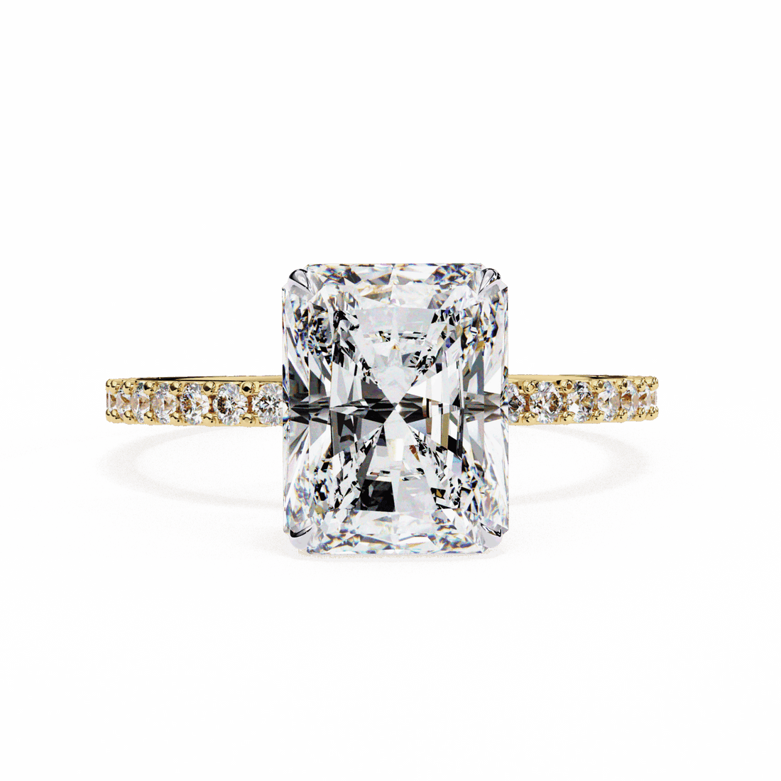 3.25 Carat Radiant Modern Classic Solitaire Ring in Moissanite | House of Estara