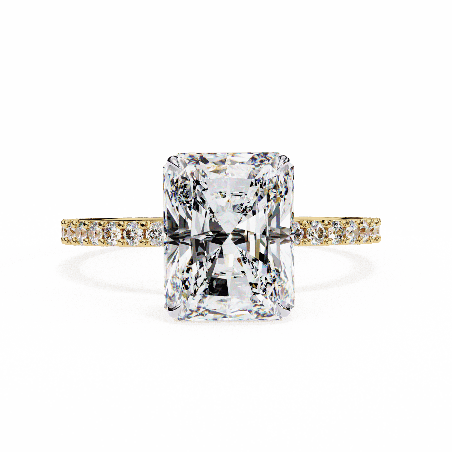 3.25 Carat Radiant Modern Classic Solitaire Ring in Moissanite | House of Estara