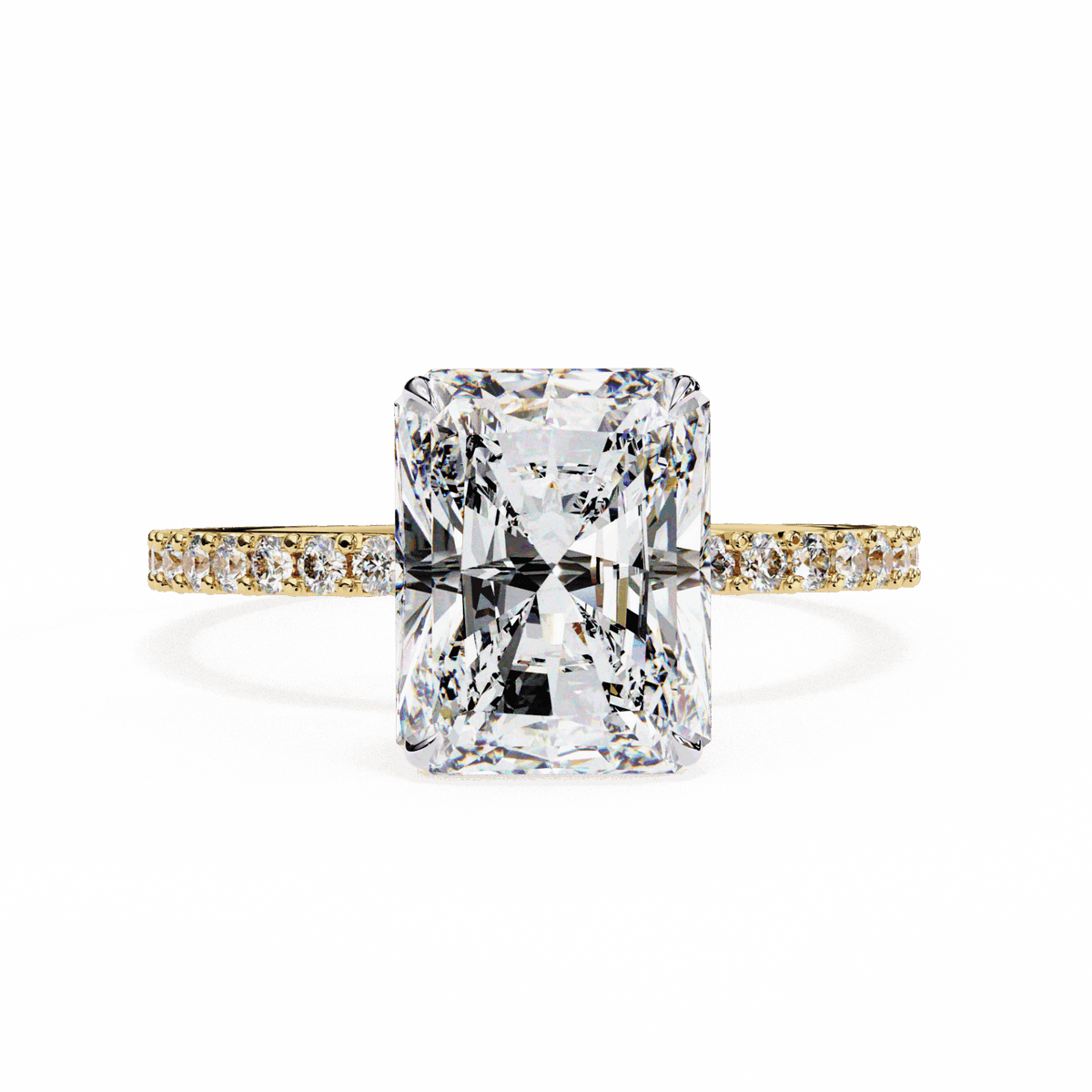 3.25 Carat Radiant Modern Classic Solitaire Ring in Moissanite | House of Estara