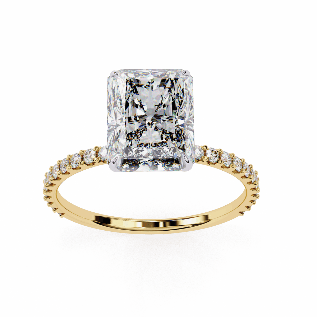 3.25 Carat Radiant Modern Classic Solitaire Ring in Moissanite | House of Estara