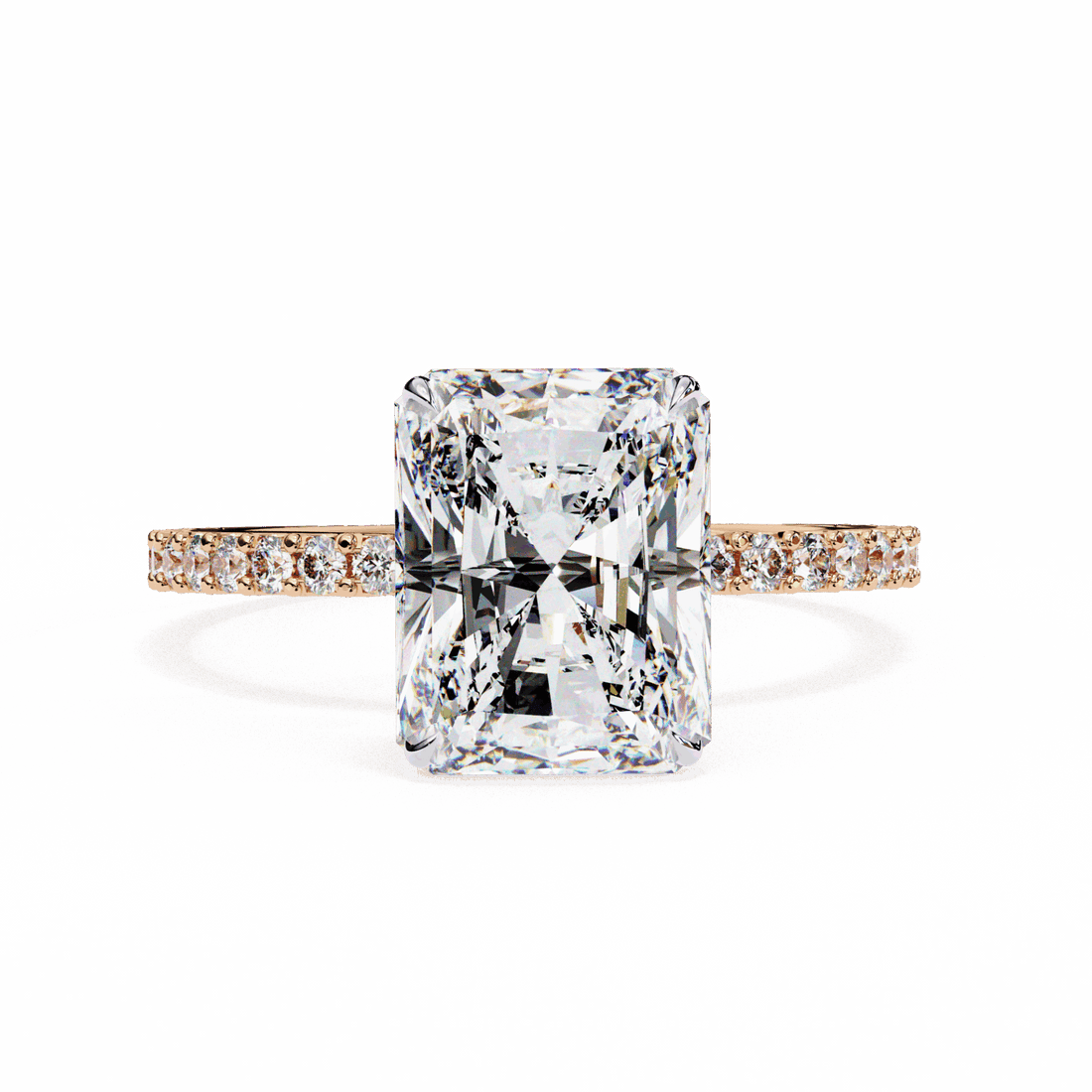 3.25 Carat Radiant Modern Classic Solitaire Ring in Moissanite | House of Estara