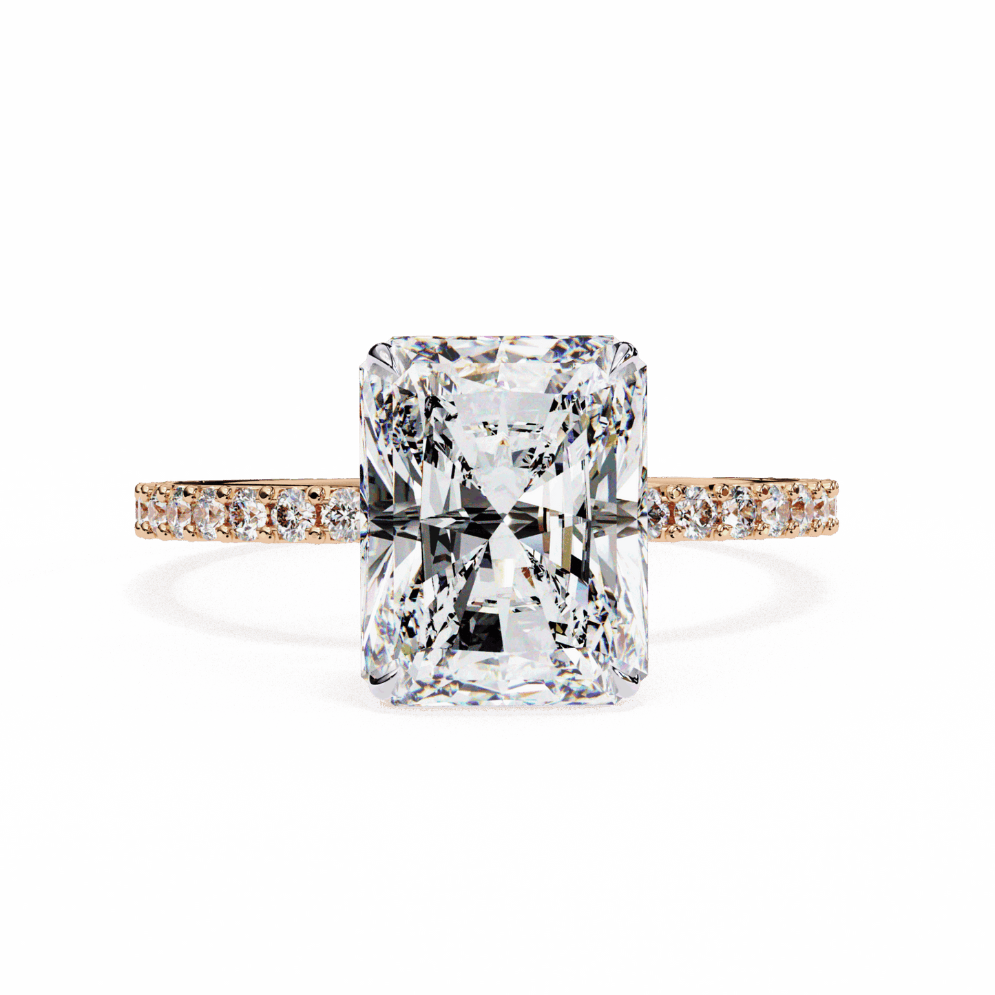 3.25 Carat Radiant Modern Classic Solitaire Ring in Moissanite | House of Estara