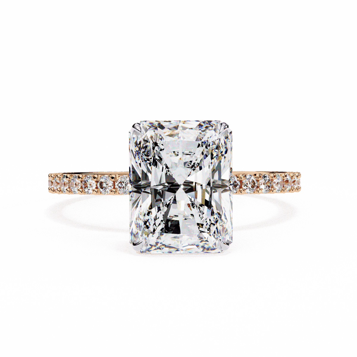 3.25 Carat Radiant Modern Classic Solitaire Ring in Moissanite | House of Estara
