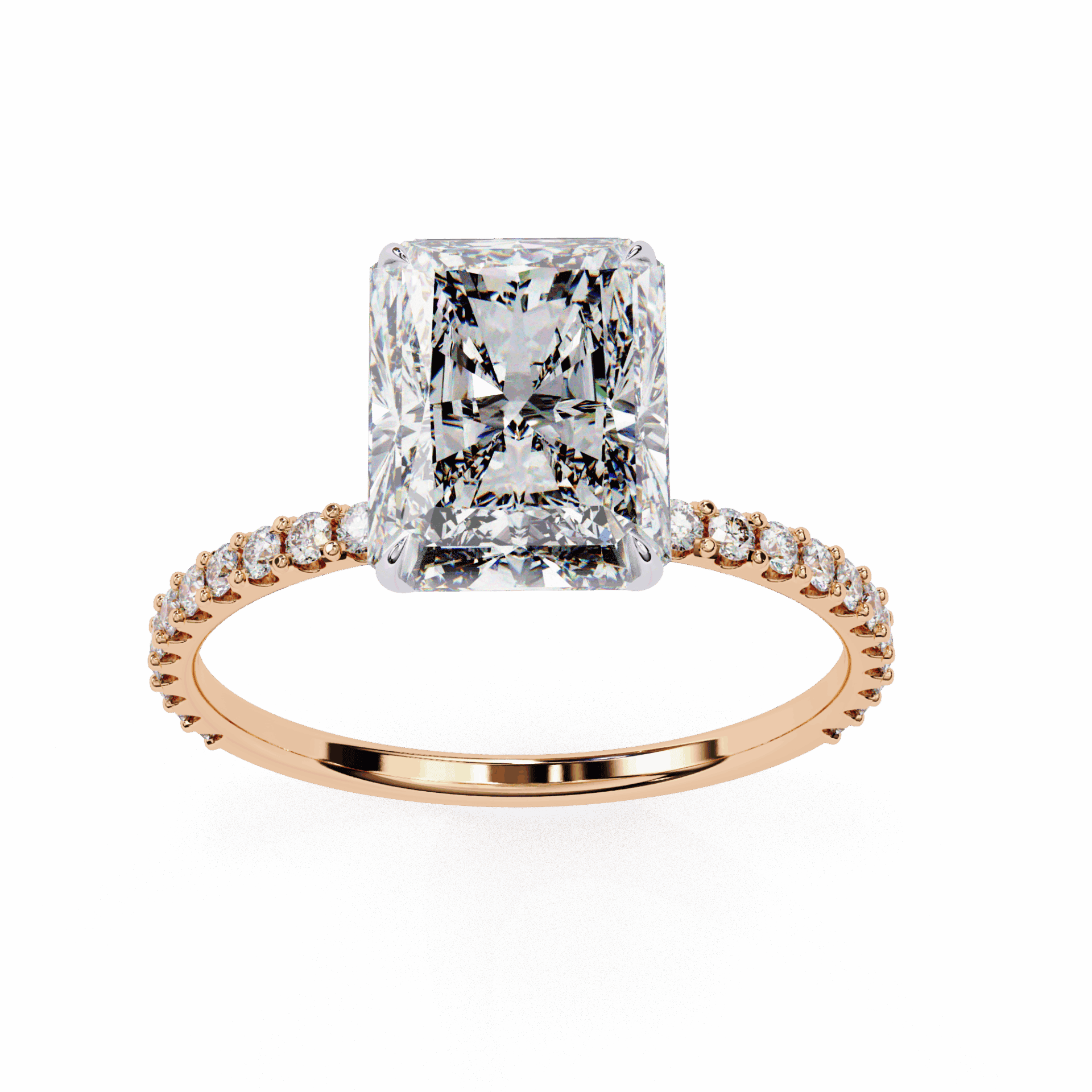 3.25 Carat Radiant Modern Classic Solitaire Ring in Moissanite | House of Estara