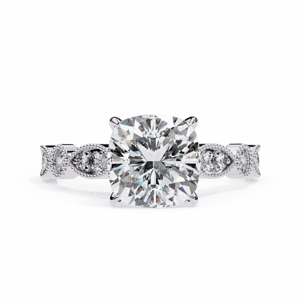 3 Carat Cushion The One Solitaire Ring in Moissanite | House of Estara