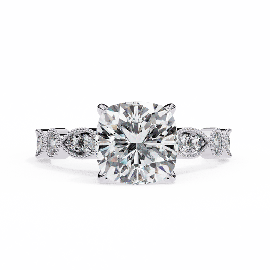 3 Carat Cushion The One Solitaire Ring in Moissanite | House of Estara