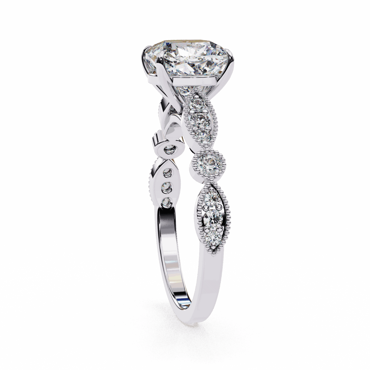 3 Carat Cushion The One Solitaire Ring in Moissanite | House of Estara