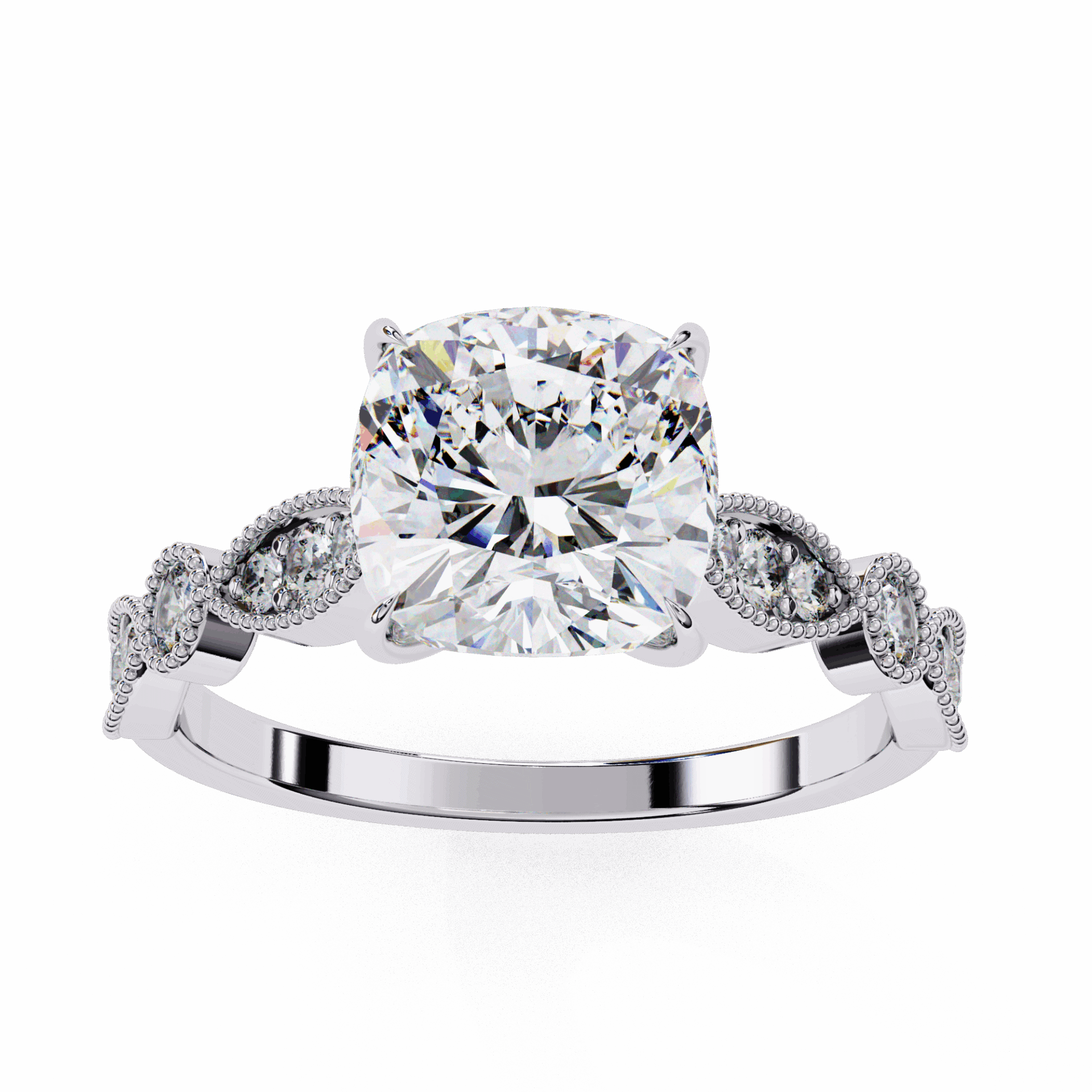 3 Carat Cushion The One Solitaire Ring in Moissanite | House of Estara