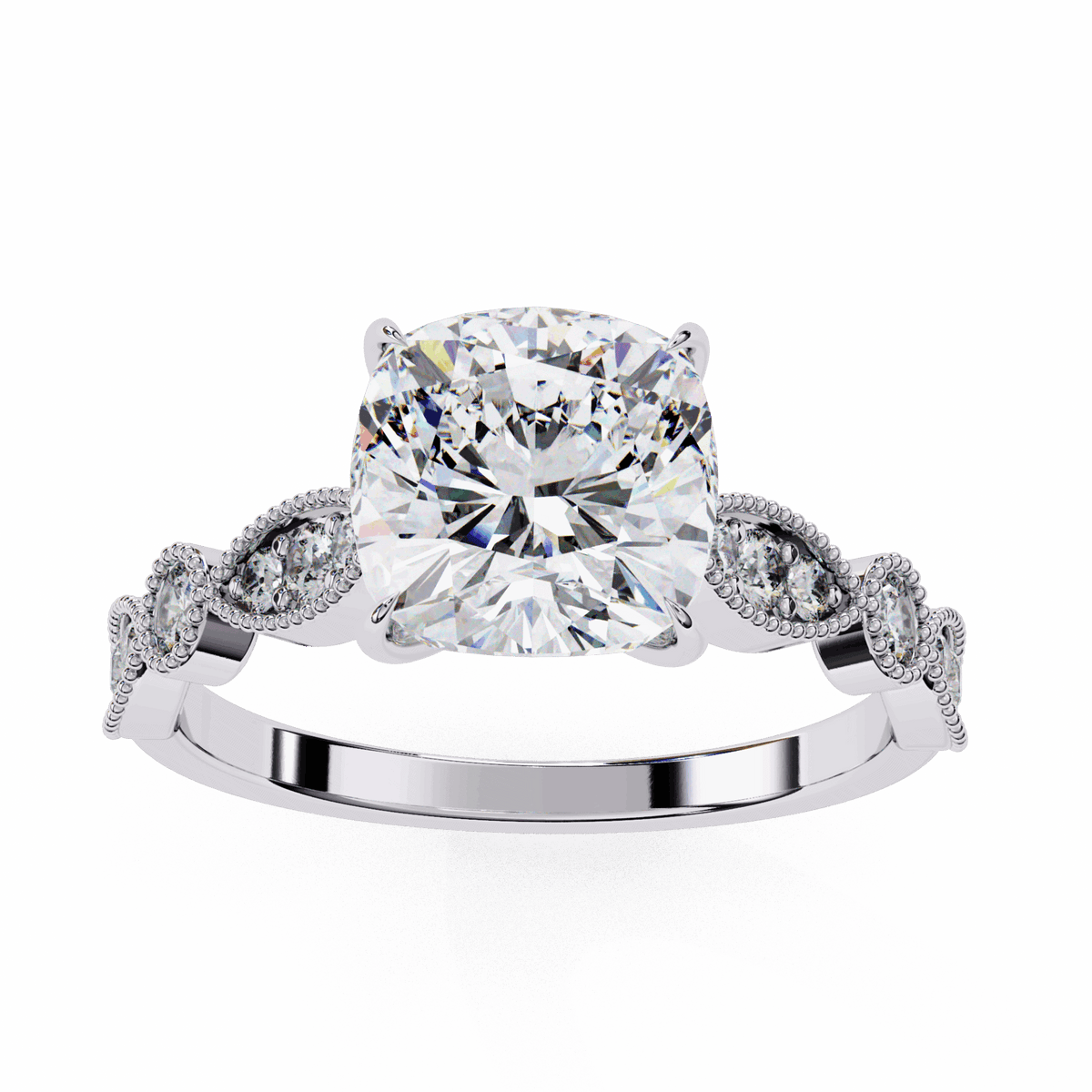 3 Carat Cushion The One Solitaire Ring in Moissanite | House of Estara