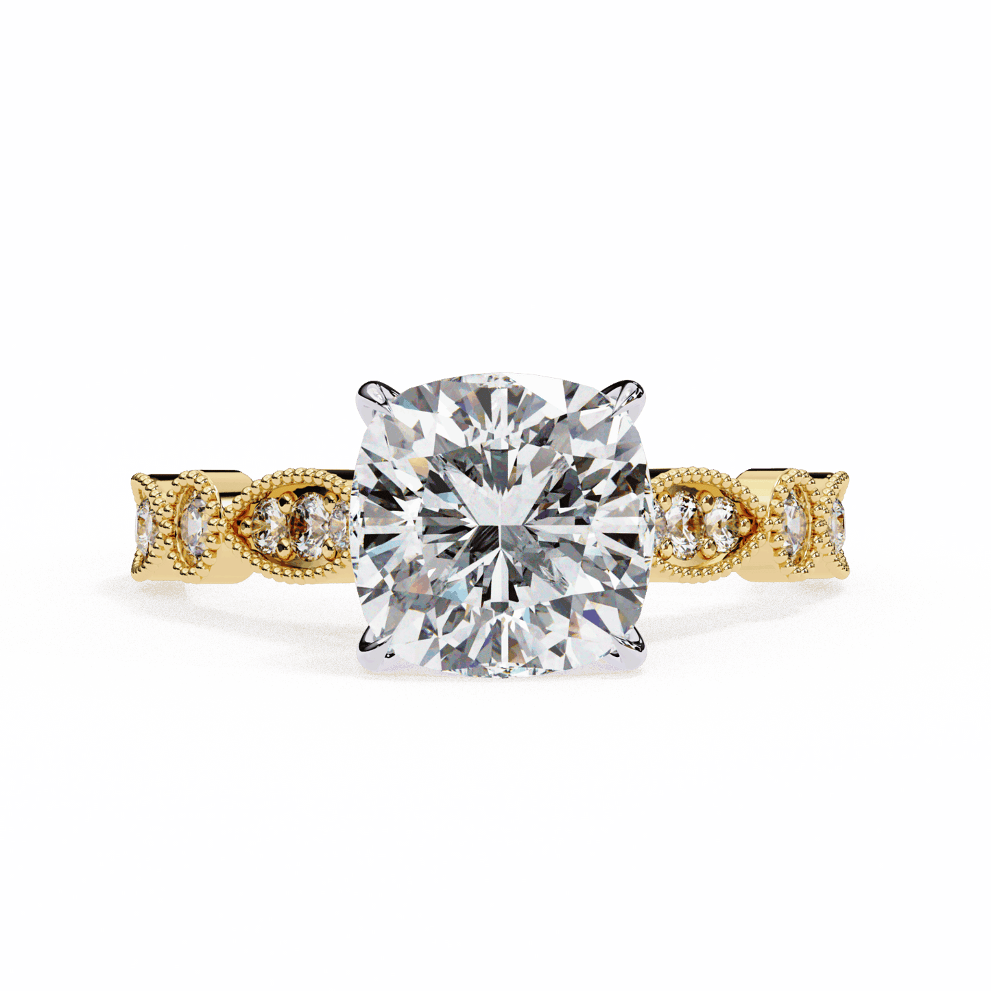 3 Carat Cushion The One Solitaire Ring in Moissanite | House of Estara