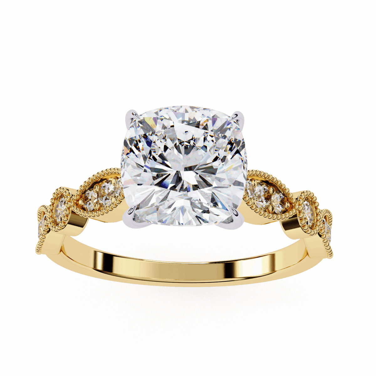 3 Carat Cushion The One Solitaire Ring in Moissanite | House of Estara