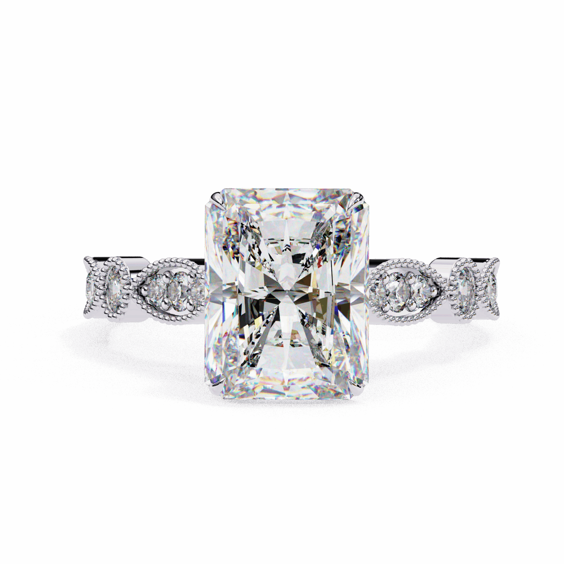 3.25 Carat Radiant The One Solitaire Ring in Moissanite | House of Estara