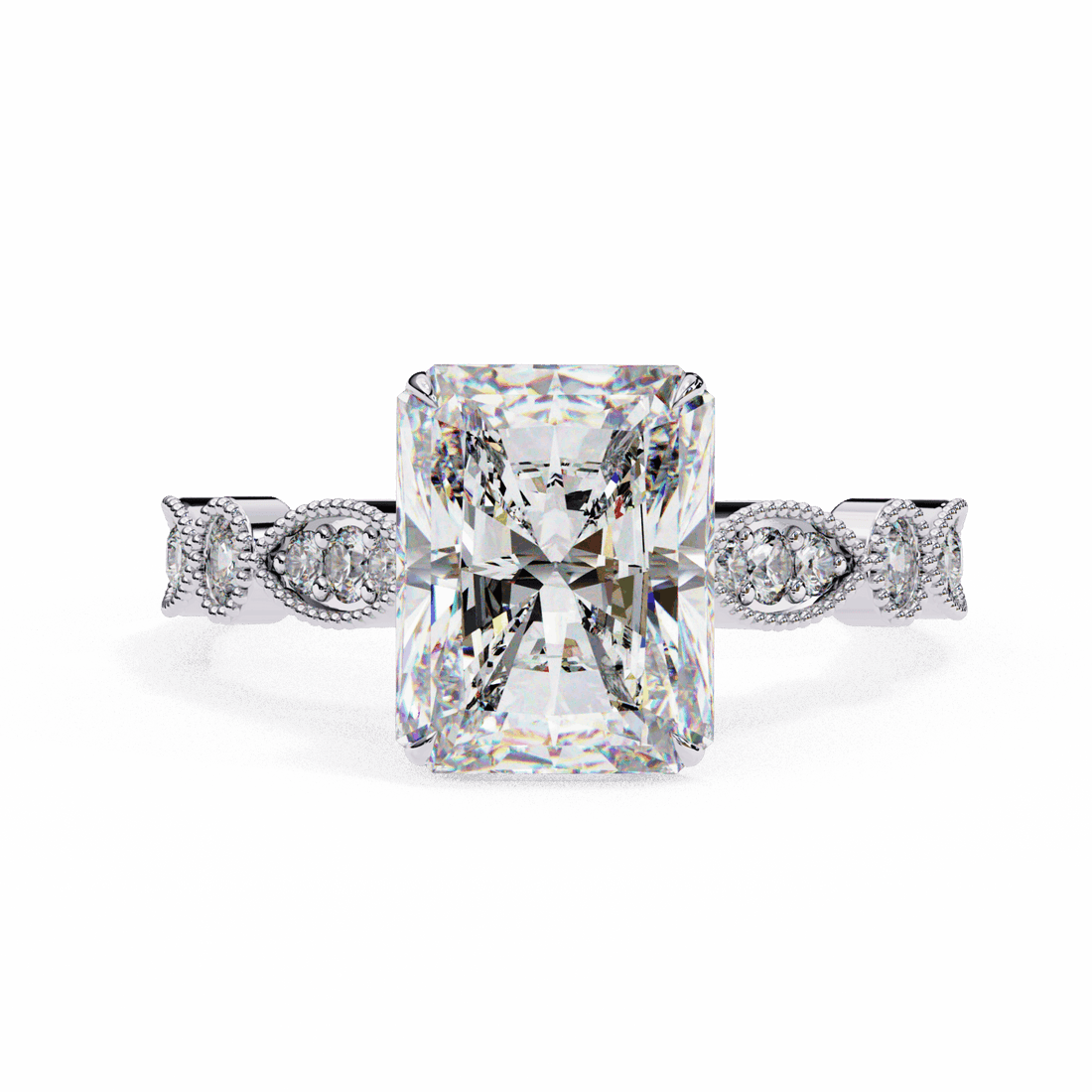 3.25 Carat Radiant The One Solitaire Ring in Moissanite | House of Estara