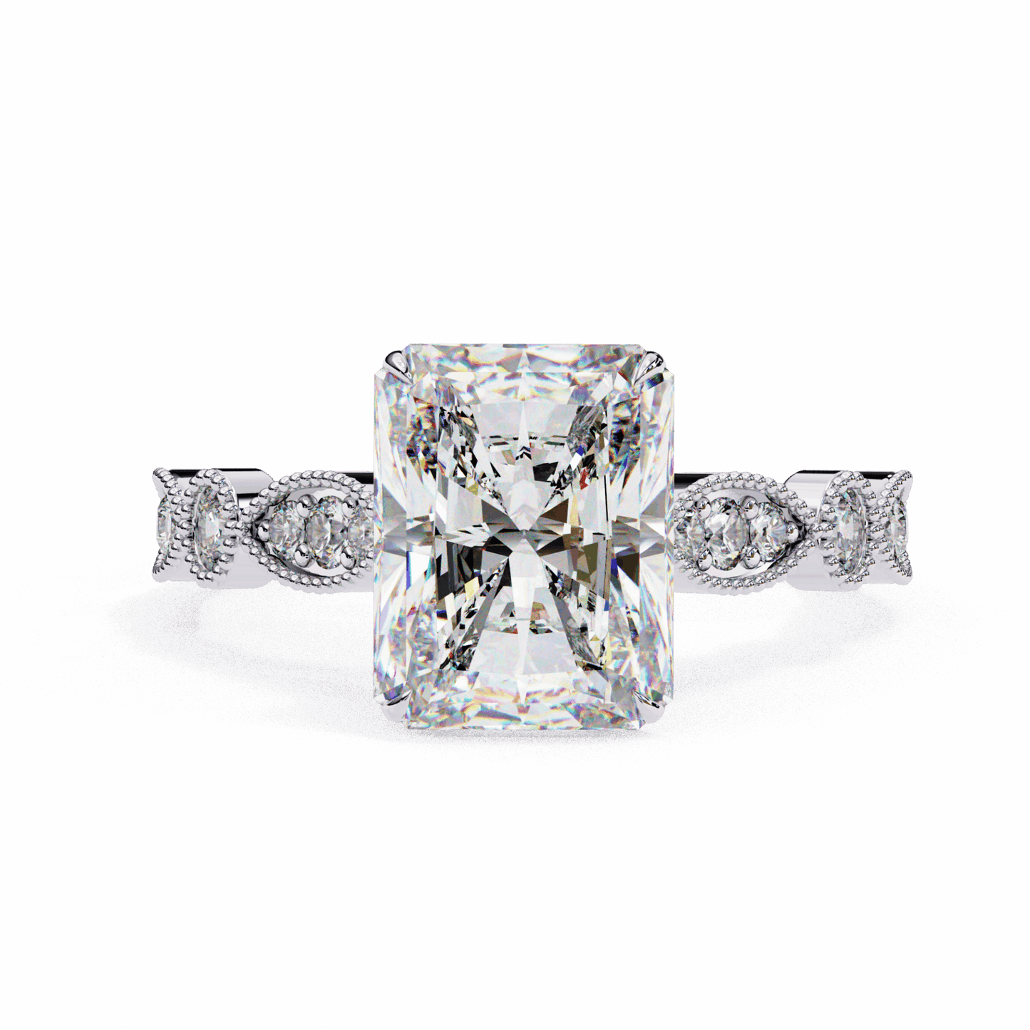 3.25 Carat Radiant The One Solitaire Ring in Moissanite | House of Estara