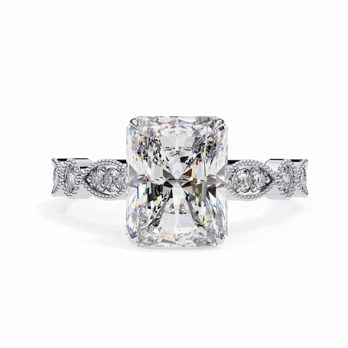 3.25 Carat Radiant The One Solitaire Ring in Moissanite | House of Estara